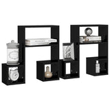 NNEVL Wall Shelves 2 pcs High Gloss Black 50x15x50 cm Engineered Wood