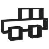 NNEVL Car-shaped Wall Shelf Black 82x15x51 cm Chipboard