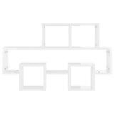NNEVL Car-shaped Wall Shelf High Gloss White 82x15x51 cm Chipboard