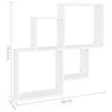 NNEVL Wall Cube Shelf White 80x15x78.5 cm Chipboard