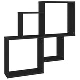 NNEVL Wall Cube Shelf Black 80x15x78.5 cm Chipboard