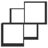 NNEVL Wall Cube Shelf Black 80x15x78.5 cm Chipboard