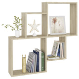 NNEVL Wall Cube Shelf Sonoma Oak 80x15x78.5 cm Chipboard