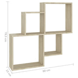 NNEVL Wall Cube Shelf Sonoma Oak 80x15x78.5 cm Chipboard