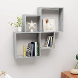 NNEVL Wall Cube Shelf Concrete Grey 80x15x78.5 cm Chipboard