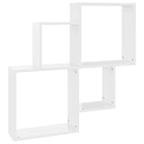 NNEVL Wall Cube Shelf High Gloss White 80x15x78.5 cm Chipboard