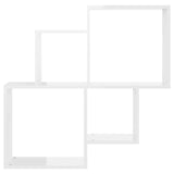NNEVL Wall Cube Shelf High Gloss White 80x15x78.5 cm Chipboard