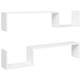 NNEVL Wall Shelves 2 pcs White 100x15x20 cm Chipboard