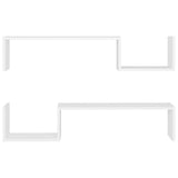 NNEVL Wall Shelves 2 pcs White 100x15x20 cm Chipboard