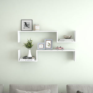 NNEVL Wall Shelves 2 pcs White 100x15x20 cm Chipboard