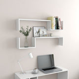 NNEVL Wall Shelves 2 pcs High Gloss White 100x15x20 cm Chipboard