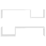 NNEVL Wall Shelves 2 pcs High Gloss White 100x15x20 cm Chipboard