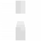 NNEVL Wall Shelves 2 pcs High Gloss White 100x15x20 cm Chipboard