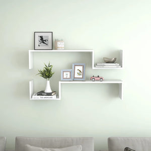 NNEVL Wall Shelves 2 pcs High Gloss White 100x15x20 cm Chipboard