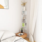 NNEVL Wall Corner Shelf White 20x20x127.5 cm Engineered Wood