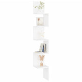 NNEVL Wall Corner Shelf White 20x20x127.5 cm Engineered Wood