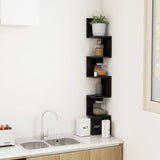 NNEVL Wall Corner Shelf Black 20x20x127.5 cm Chipboard