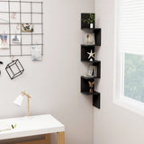 NNEVL Wall Corner Shelf Black 20x20x127.5 cm Chipboard