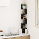NNEVL Wall Corner Shelf High Gloss Black 20x20x127.5 cm Chipboard