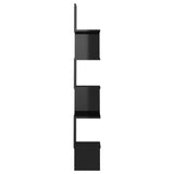 NNEVL Wall Corner Shelf High Gloss Black 20x20x127.5 cm Chipboard
