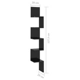 NNEVL Wall Corner Shelf High Gloss Black 20x20x127.5 cm Chipboard