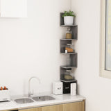 NNEVL Wall Corner Shelf High Gloss Grey 20x20x127.5 cm Chipboard