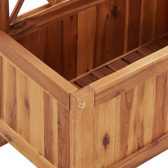 NNEVL Garden Raised Bed with Trellis Solid Acacia Wood