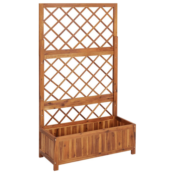 NNEVL Raised Bed with Trellis 85x38x150 cm Solid Acacia Wood