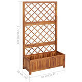 NNEVL Raised Bed with Trellis 85x38x150 cm Solid Acacia Wood