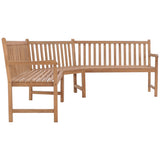NNEVL Garden Corner Bench 185x185x90 cm Solid Teak Wood