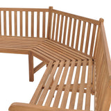 NNEVL Garden Corner Bench 185x185x90 cm Solid Teak Wood