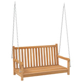 NNEVL Swing Bench Solid Teak Wood 114x60x64 cm