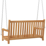 NNEVL Swing Bench Solid Teak Wood 114x60x64 cm