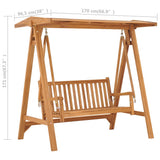 NNEVL Swing Bench 170 cm Solid Teak Wood