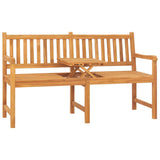 NNEVL 3-Seater Garden Bench with Table 150 cm Solid Teak Wood