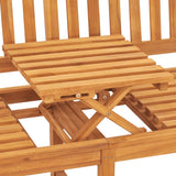 NNEVL 3-Seater Garden Bench with Table 150 cm Solid Teak Wood