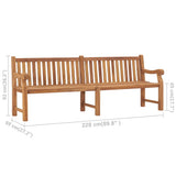 NNEVL Garden Bench 228 cm Solid Teak Wood