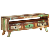 NNEVL TV Cabinet Multicolour 110x30x40 cm Solid Reclaimed Wood