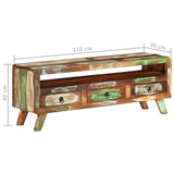 NNEVL TV Cabinet Multicolour 110x30x40 cm Solid Reclaimed Wood