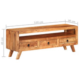 NNEVL TV Cabinet 110x30x40 cm Solid Acacia Wood