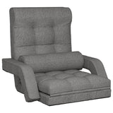 NNEVL Folding Floor Chair with Bed Function Light Grey Fabric