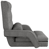 NNEVL Folding Floor Chair with Bed Function Light Grey Fabric