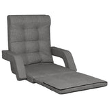 NNEVL Folding Floor Chair with Bed Function Light Grey Fabric