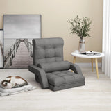 NNEVL Folding Floor Chair with Bed Function Light Grey Fabric