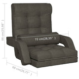 NNEVL Folding Floor Chair with Bed Function Dark Grey Fabric
