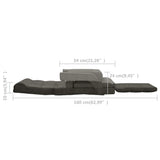 NNEVL Folding Floor Chair with Bed Function Dark Grey Fabric