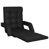 NNEVL Folding Floor Chair with Bed Function Black Fabric