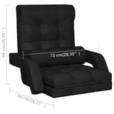 NNEVL Folding Floor Chair with Bed Function Black Fabric