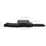 NNEVL Folding Floor Chair with Bed Function Black Fabric