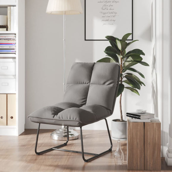 NNEVL Leisure Chair with Metal Frame Light Grey Velvet